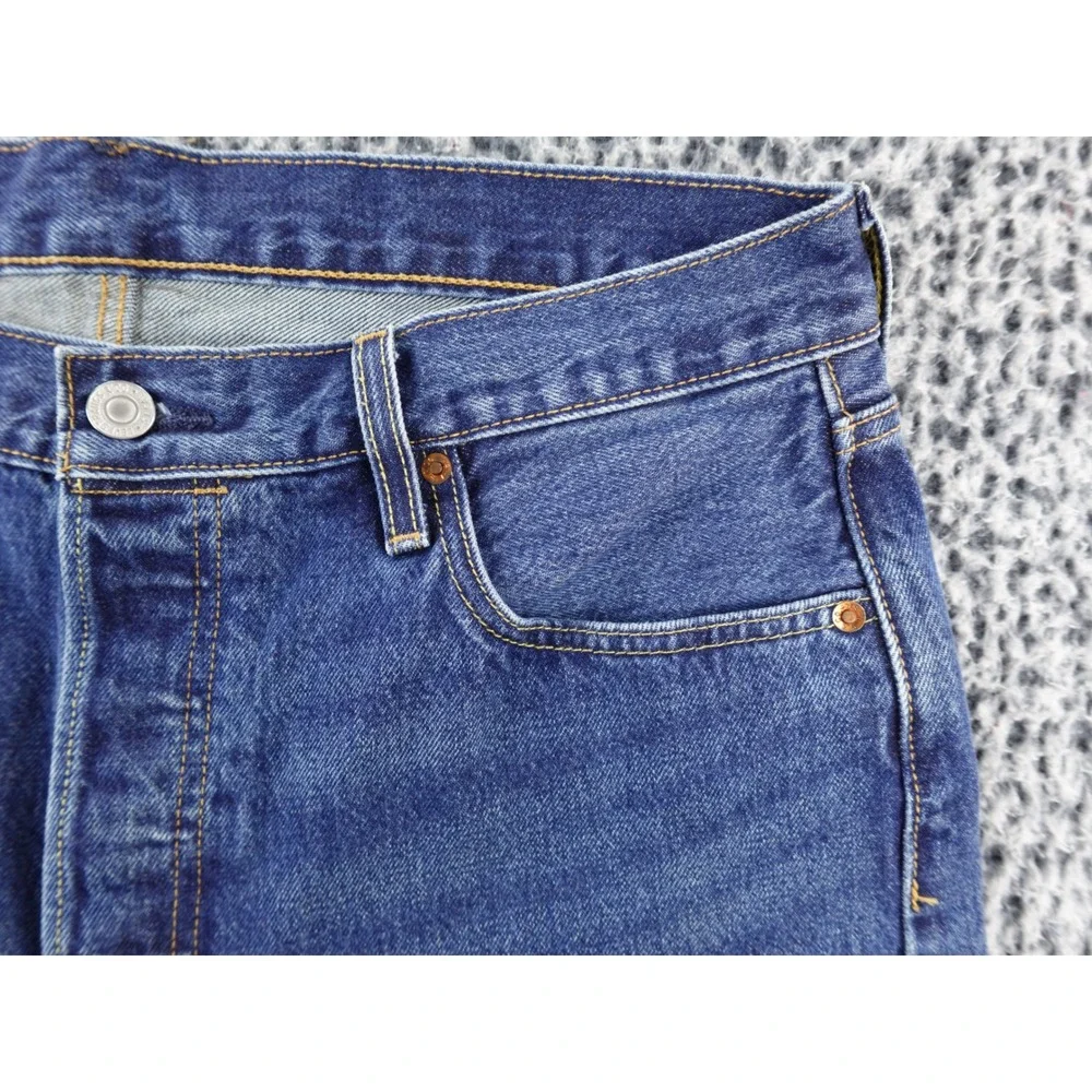 Levi's 501 Selvedge Cutoff Denim Shorts Blue Distressed Frayed Hem Men's Size 32